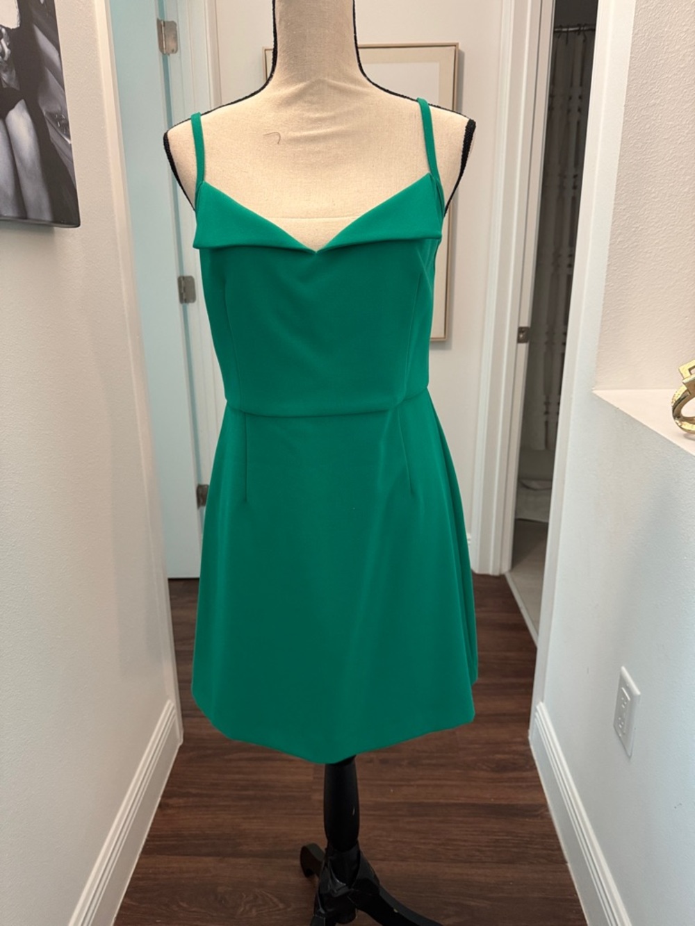 Green Spaghetti-Strap Mini Dress